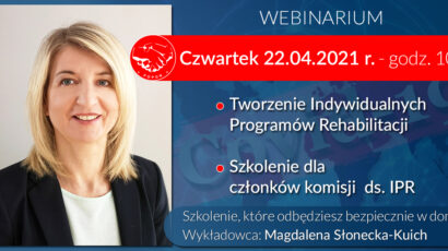 Szkolenie online – Tworzenie Indywidualnych Programów Rehabilitacji – 22.04.2021