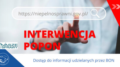 Nasze Sprawy: Interwencja POPON – Dostęp do informacji udzielanych przez BON