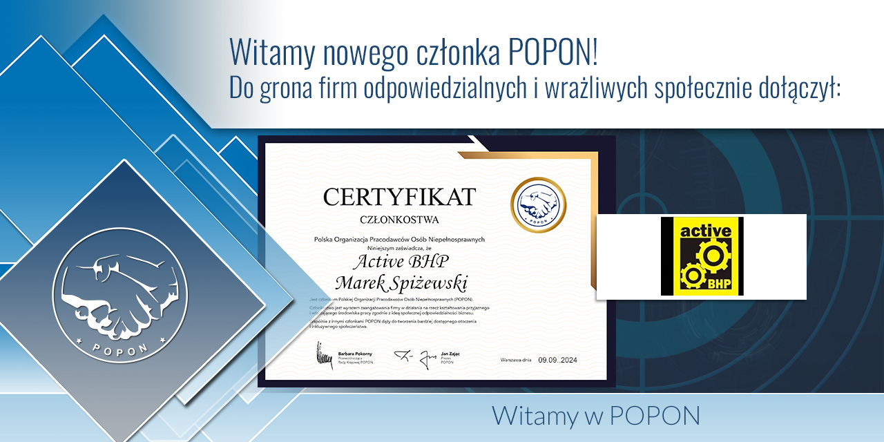 WITAMY NOWEGO CZŁONKA POPON