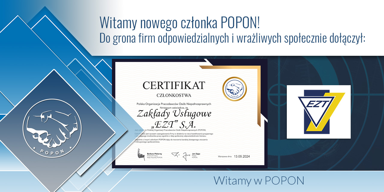 WITAMY NOWEGO CZŁONKA POPON