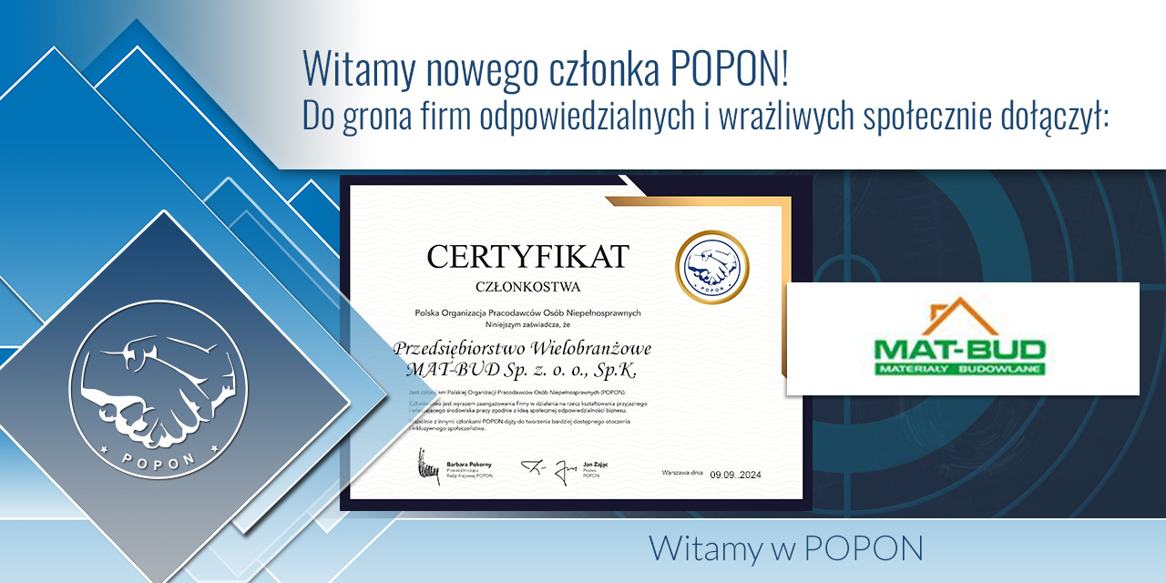 WITAMY NOWEGO CZŁONKA POPON