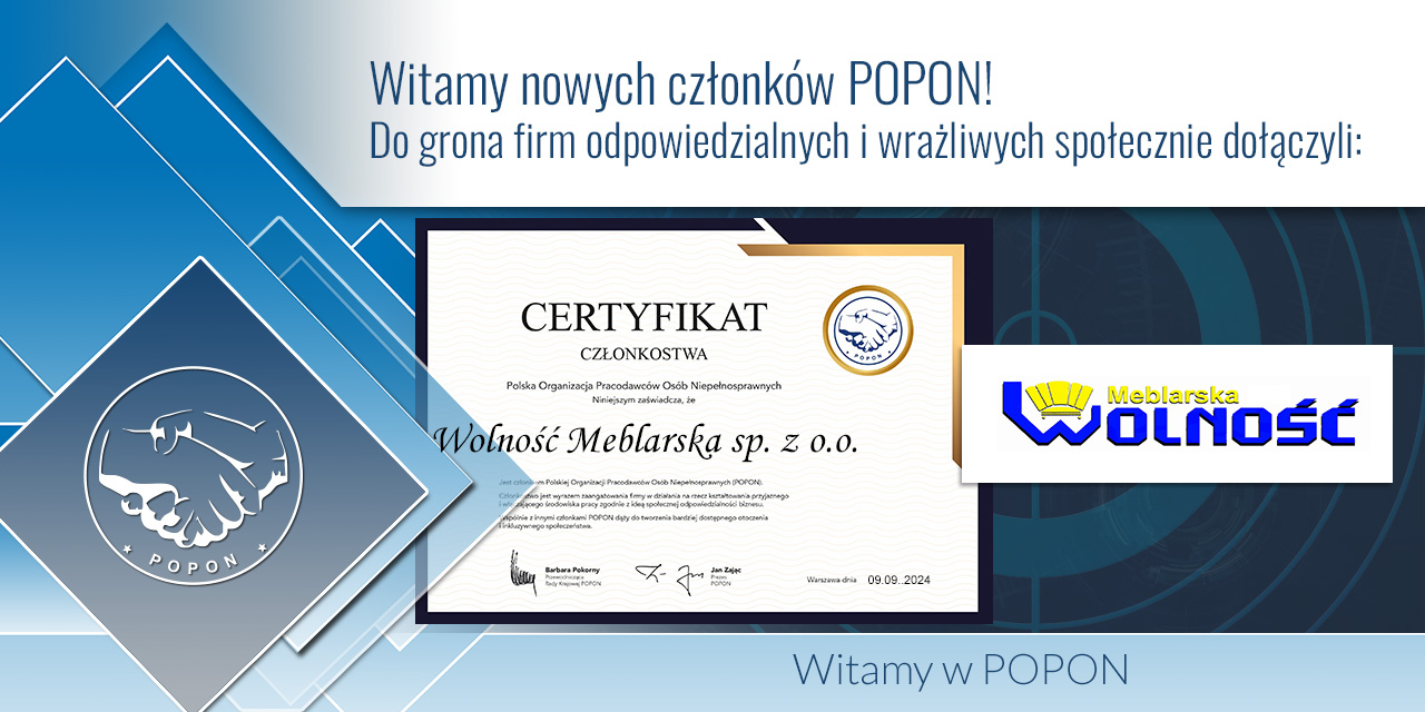 WITAMY NOWEGO CZŁONKA POPON