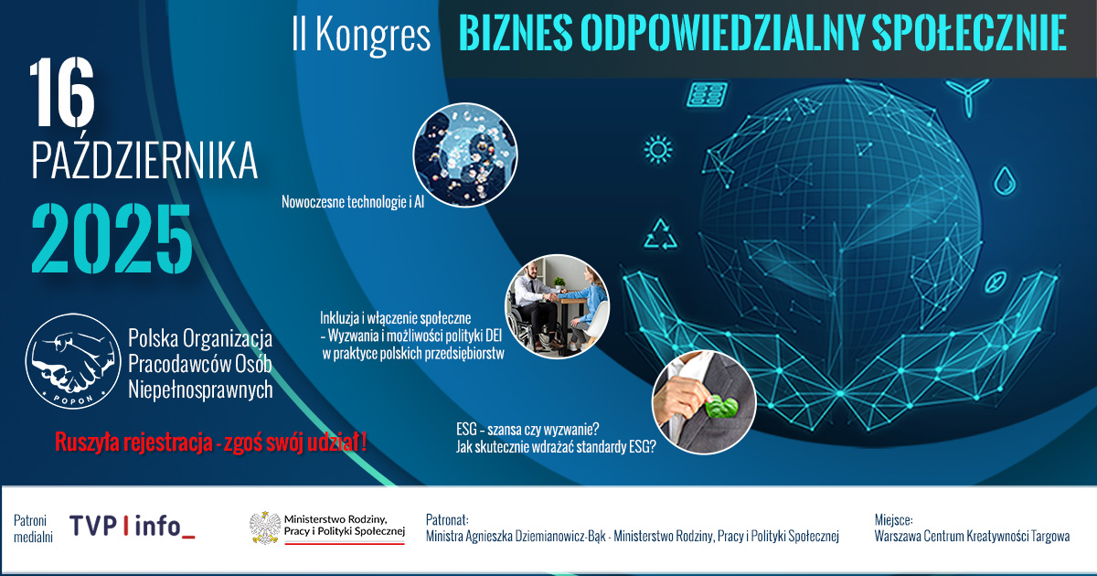 Ruszyła rejestracja na II Kongres Biznesu Odpowiedzialnego Społecznie